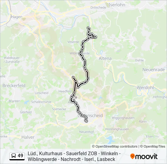 49 Bus Line Map