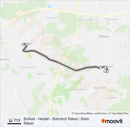 713 bus Line Map