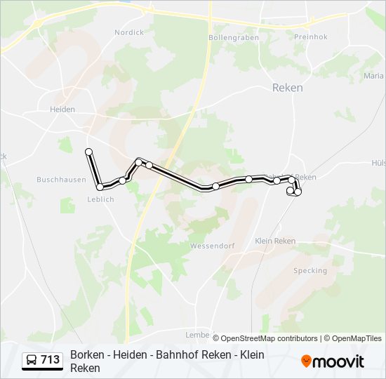 713 bus Line Map