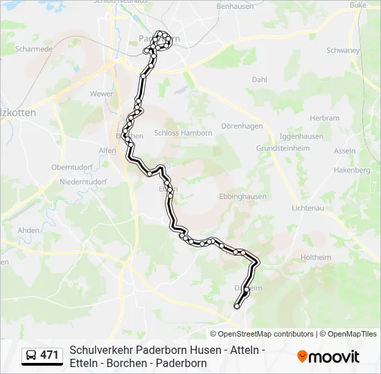 471 Bus Line Map