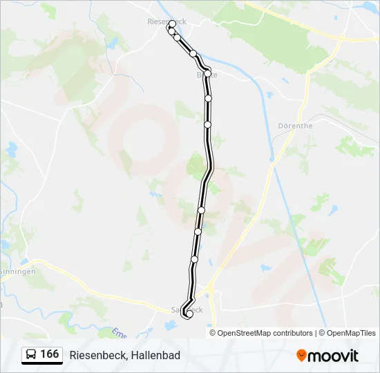 166 Bus Line Map