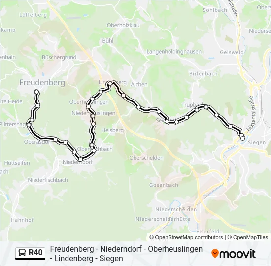 R40 Bus Line Map