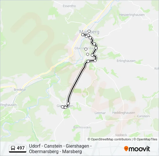 497 Bus Line Map