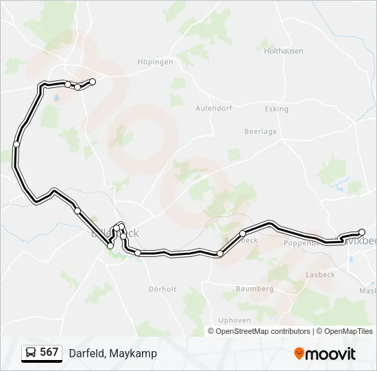 567 Bus Line Map