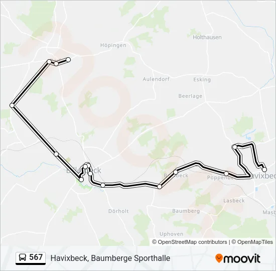 567 Bus Line Map