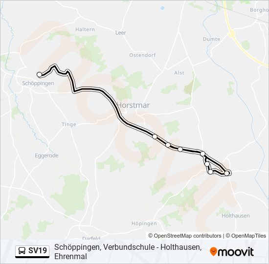 SV19 bus Line Map