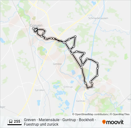 255 Bus Line Map
