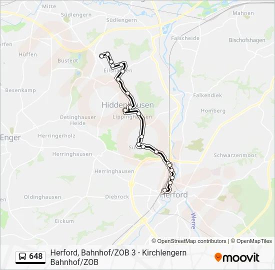 Автобус 648: карта маршрута