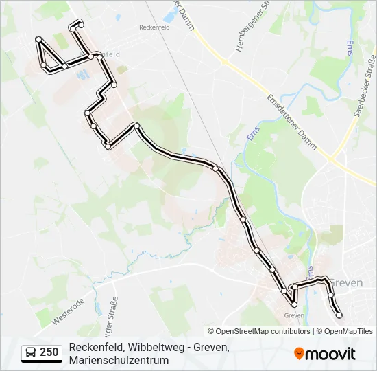250 Bus Line Map