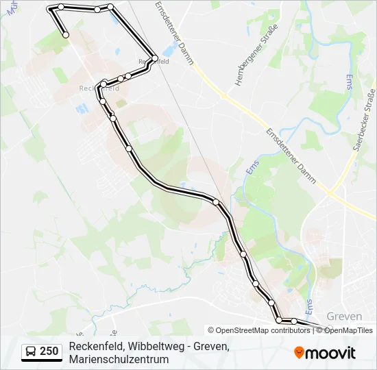 250 Bus Line Map
