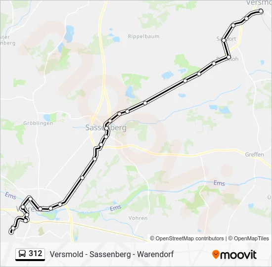 Автобус 312: карта маршрута