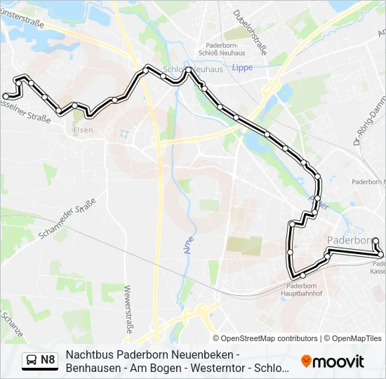 Автобус N8: карта маршрута
