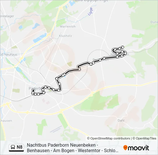 Автобус N8: карта маршрута