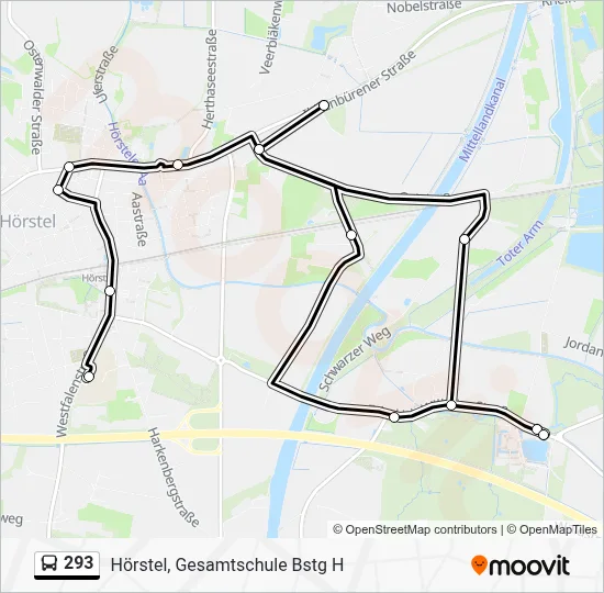 293 Bus Line Map