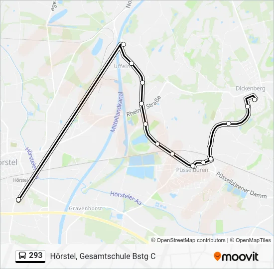 293 Bus Line Map