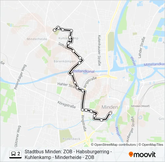 2 Bus Line Map