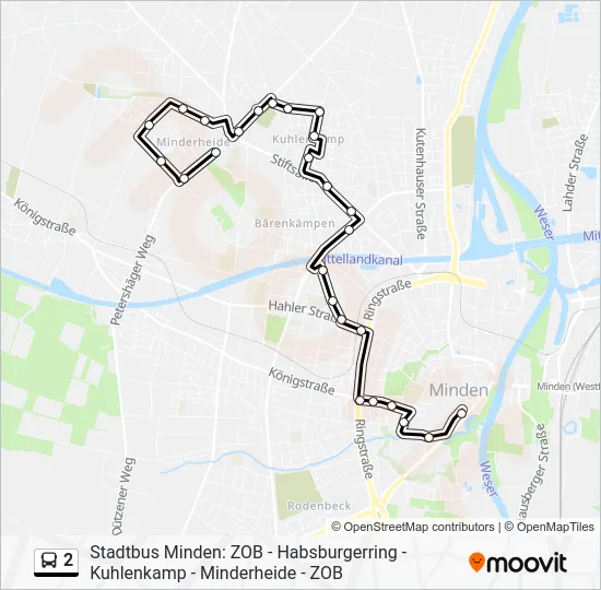 Автобус 2: карта маршрута