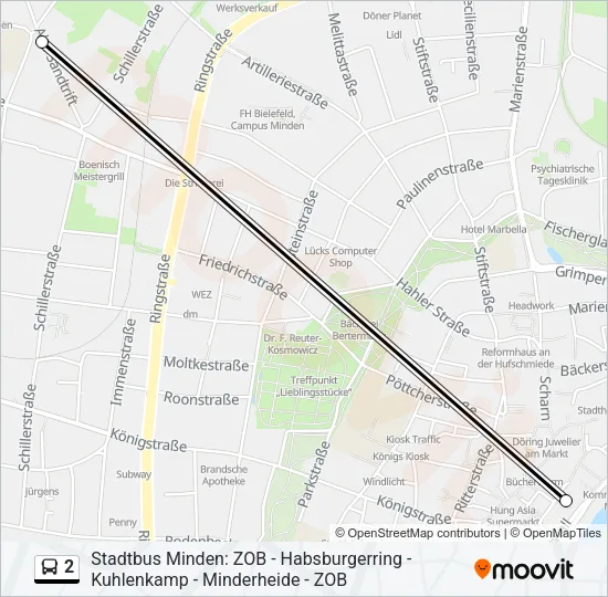 2 Bus Line Map