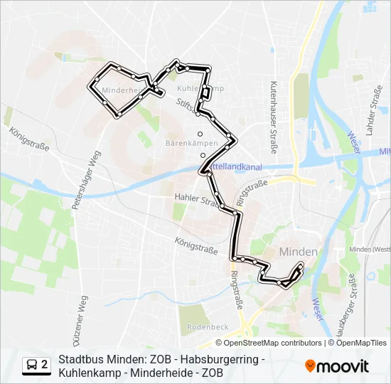 2 Bus Line Map