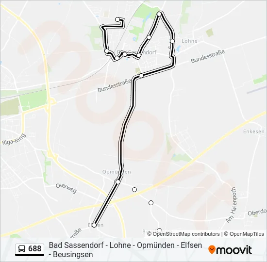 688 Bus Line Map