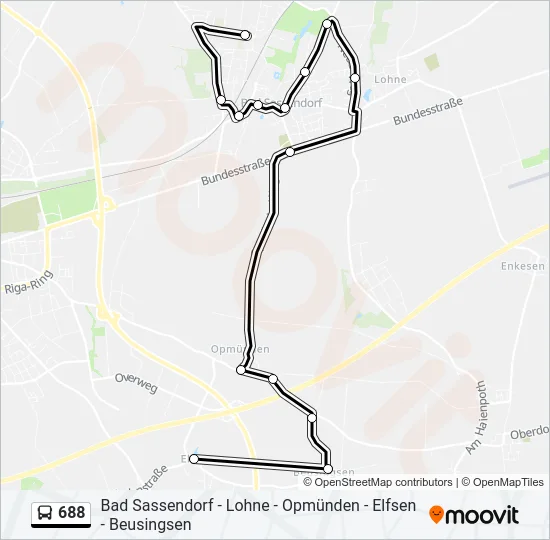 688 Bus Line Map