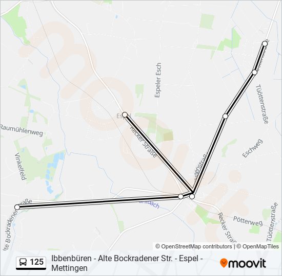 Buslinie 125 Karte