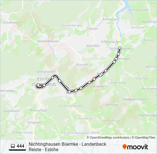 444 Bus Line Map