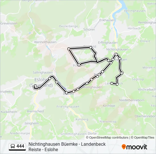 444 Bus Line Map