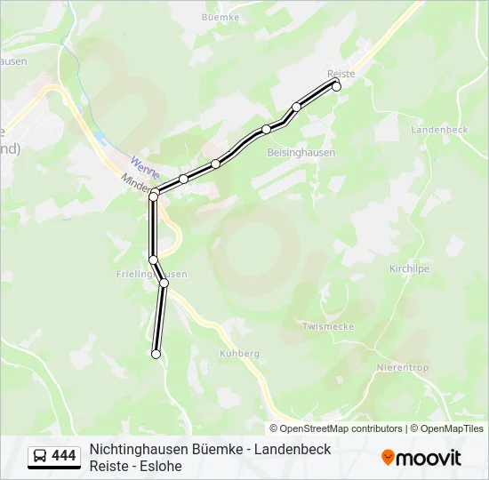 444 Bus Line Map