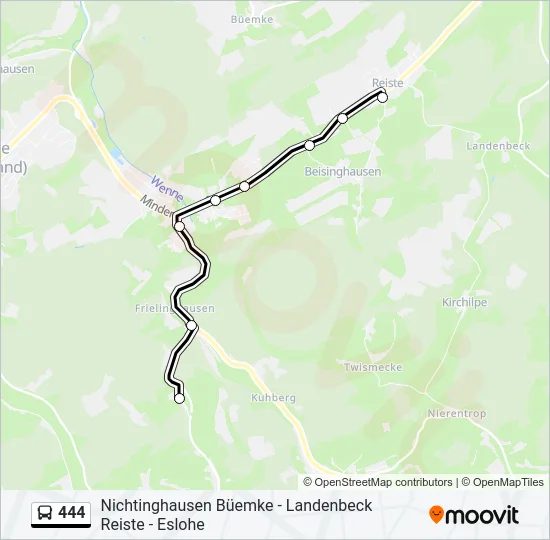444 Bus Line Map