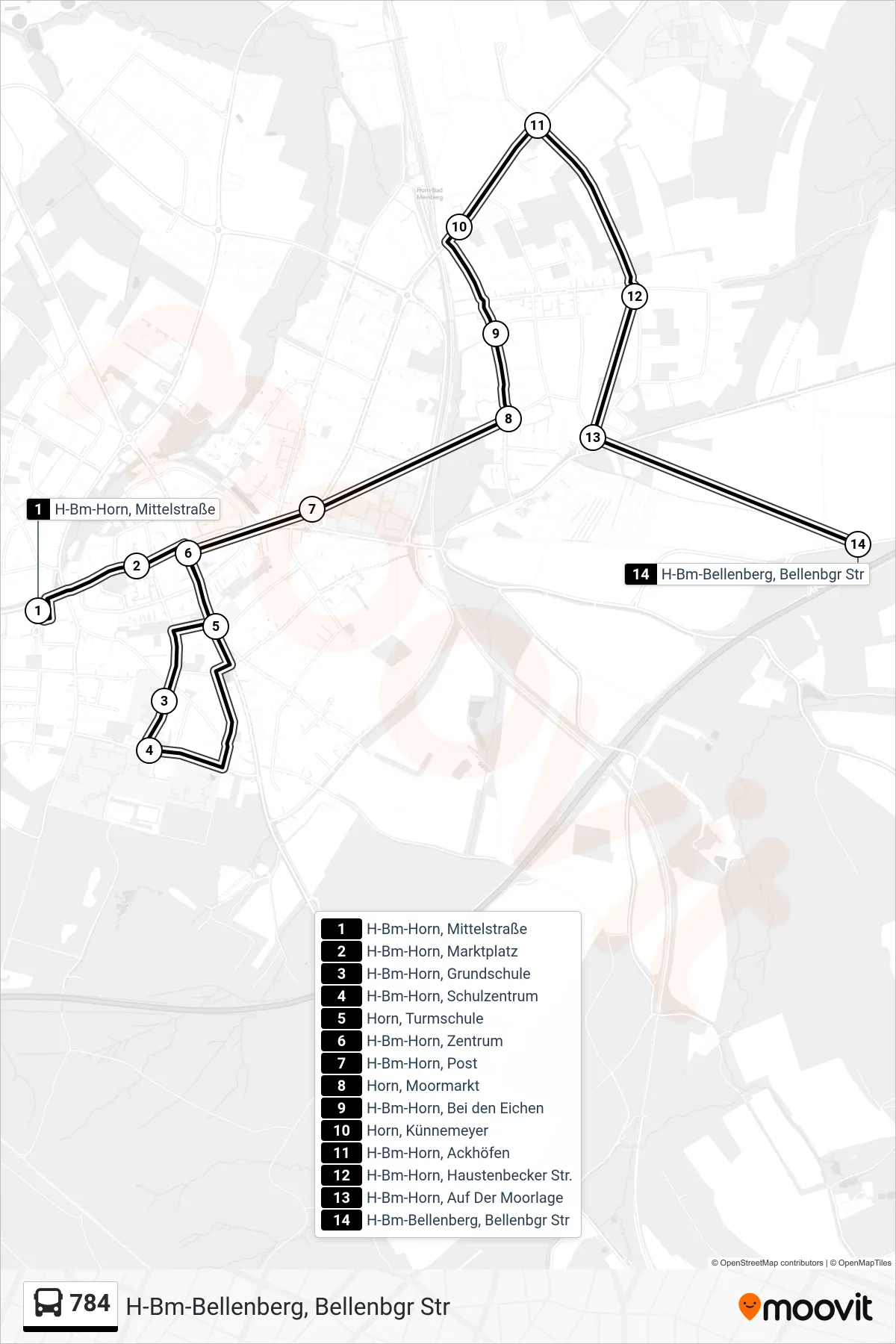 Linie 784 (Bus) Richtung H-Bm-Bellenberg, Bellenbgr Str: Route und Haltestellen auf der Karte