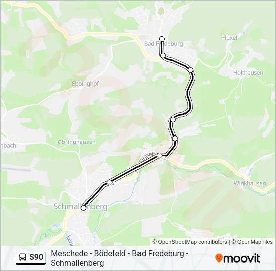 S90 Bus Line Map