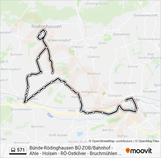 571 Bus Line Map