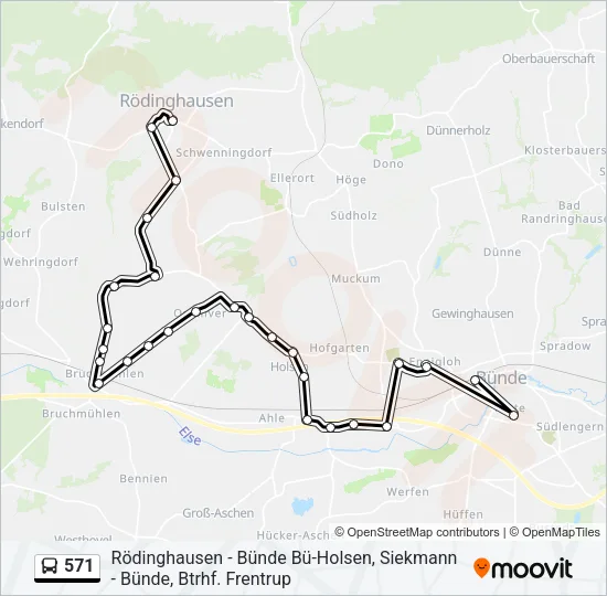 571 Bus Line Map