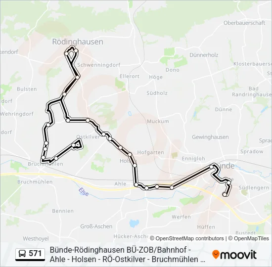 571 Bus Line Map