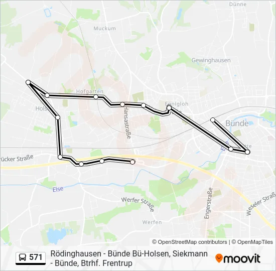 Автобус 571: карта маршрута