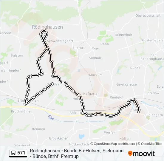571 Bus Line Map