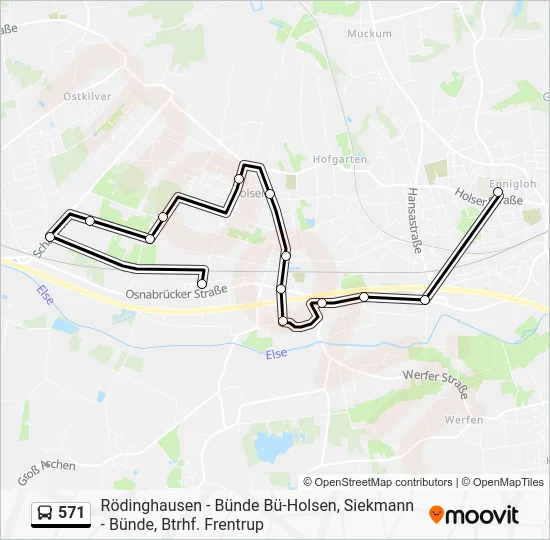 Автобус 571: карта маршрута