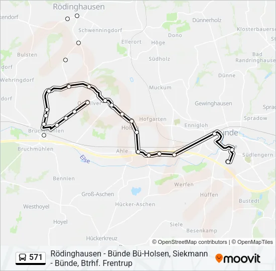 571 Bus Line Map