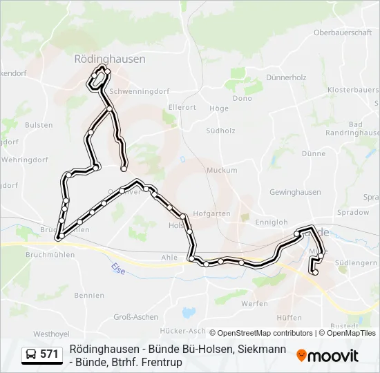 571 Bus Line Map