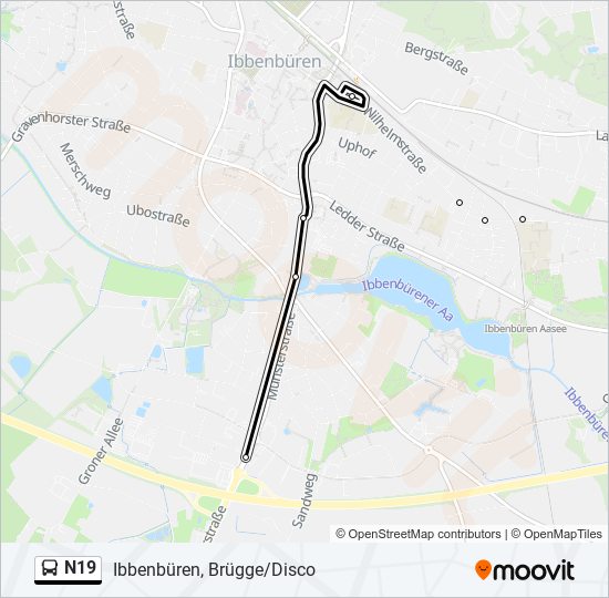 n19 Route: Fahrpläne, Haltestellen & Karten - Ibbenbüren, Brügge/Disco ...