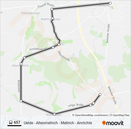 657 Route Schedules Stops And Maps Uelde Kauler Weg Updated