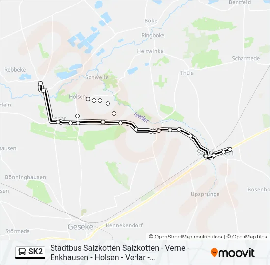 Автобус SK2: карта маршрута
