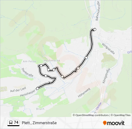 Автобус 74: карта маршрута