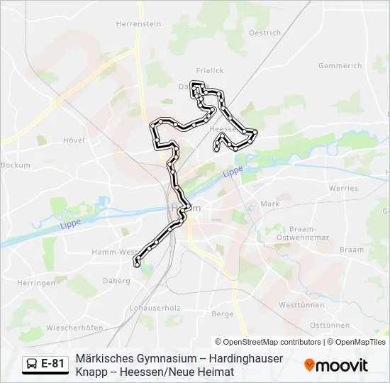 E-81 Bus Line Map