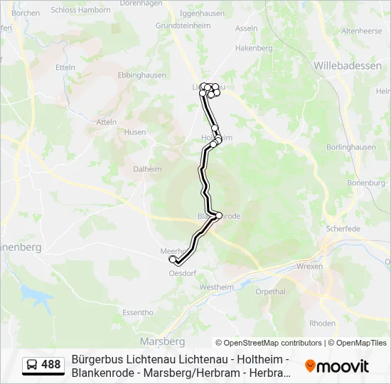 488 Bus Line Map