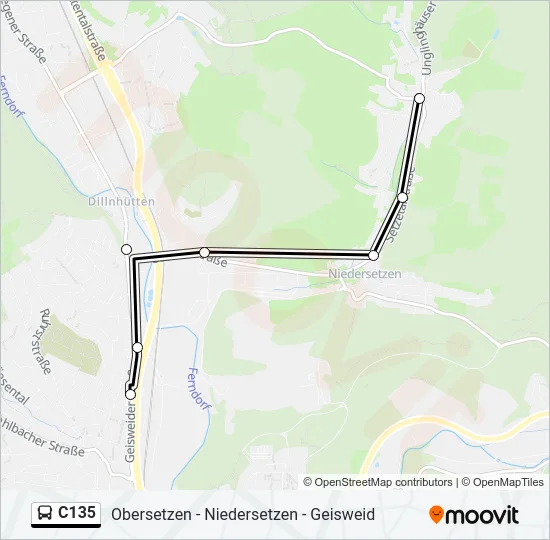 C135 Bus Line Map