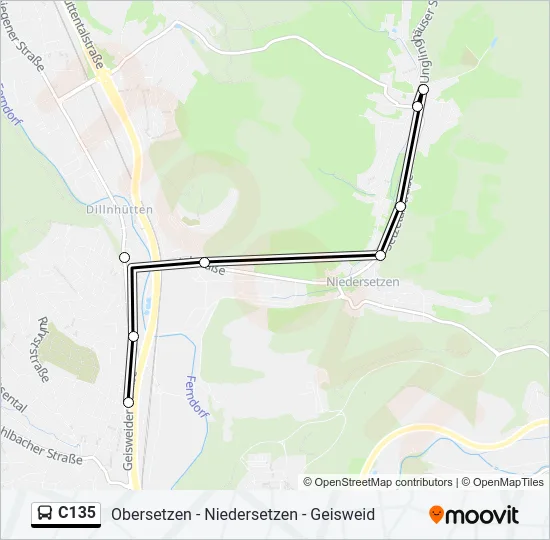 C135 Bus Line Map