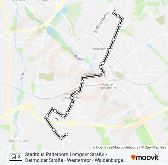 Автобус 3: карта маршрута
