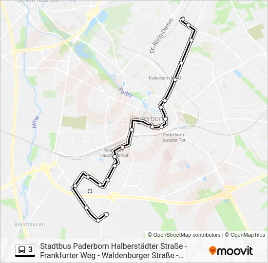 Автобус 3: карта маршрута